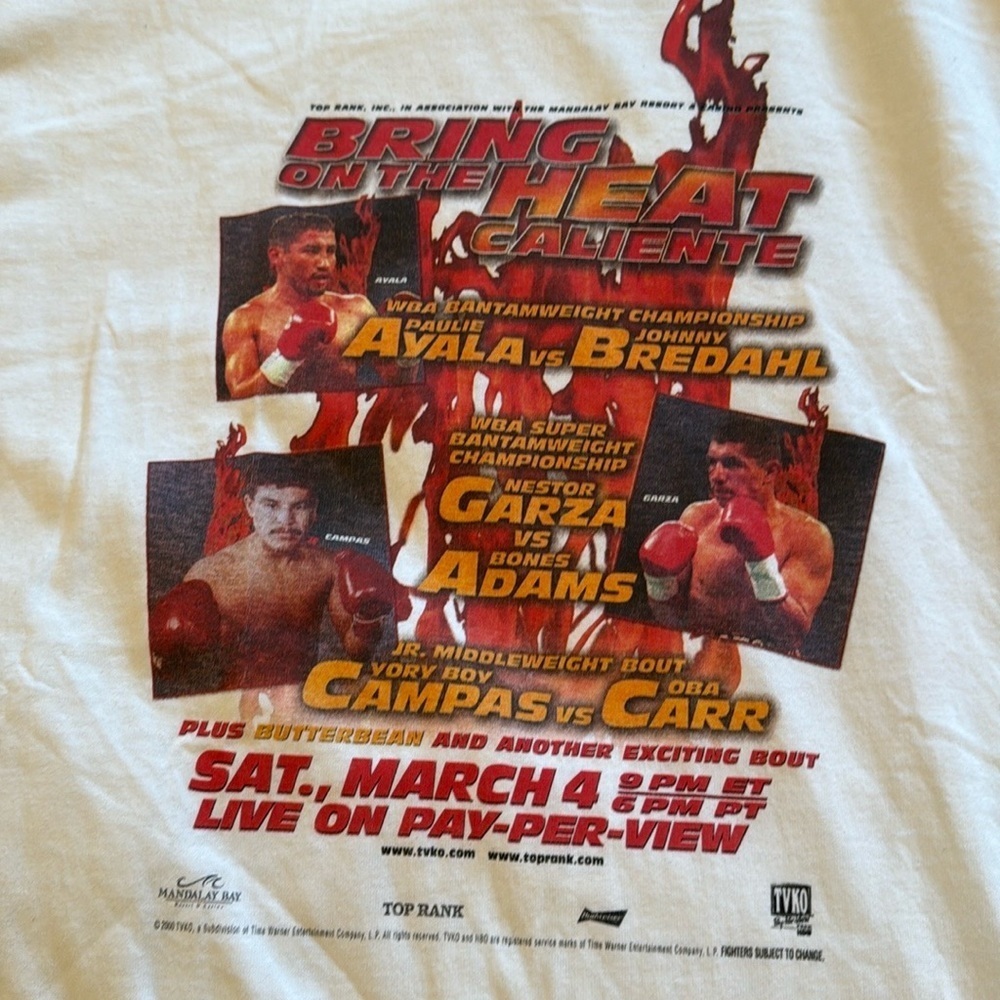 Vintage Boxing Ayala VS Bredahl Garza VS Bones Championship T-Shirt Size XL NWOT - Picture 8 of 8